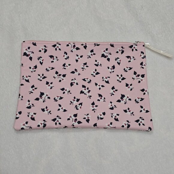Kate Spade ✦ Pink Floral Zipper Pouch ✦ 11"x8" Polyester Travel Clutch NWT - Picture 3 of 8